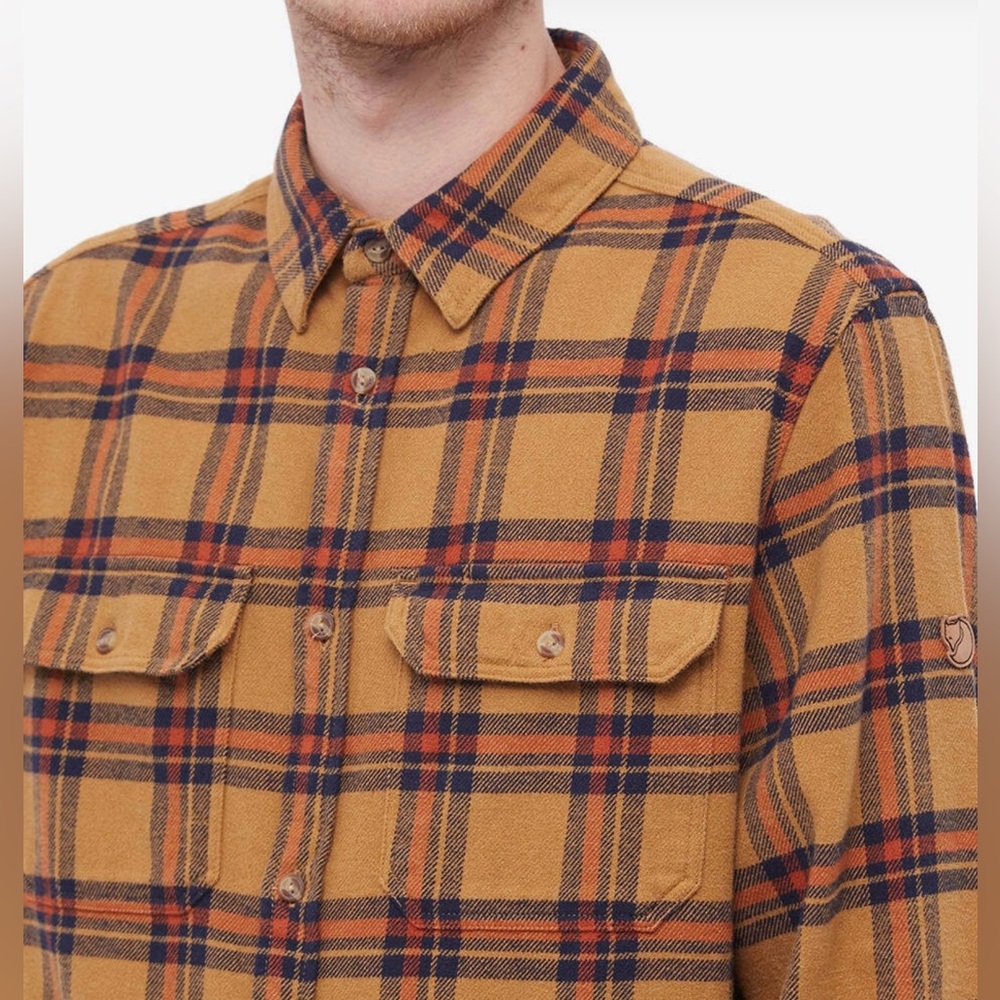 Fjällräven Men's Övik Heavy Flannel
Shirt in Buckwheat Brown/Autumn Leaf - Picture 2 of 9
